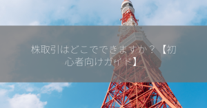 株取引はどこでできますか？【初心者向けガイド】