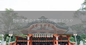 野村證券のお取引の明細はどうやって見ますか？